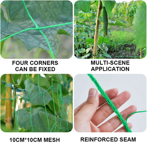 Hi-quality Nylon Garden Netting Loofah Morning Glory Flowers Vine Plants Climbing Net Cucumber Vine Grow Holder Brackets