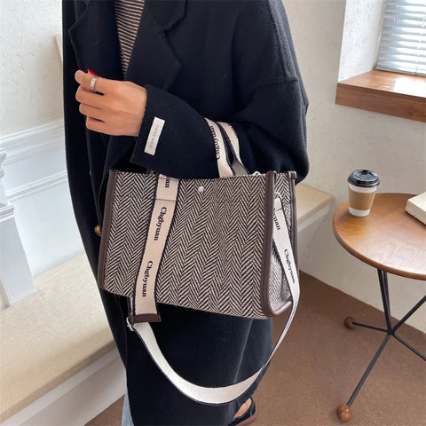 Fashion Bag Women Canvas,  Casual Square Shoulder Bags Korean style