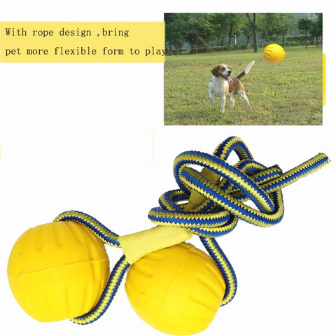 Brinquedos interativos para cães, corda, bola, brinquedo para jogar, mastigar, treinamento de cães, portátil, bola de eva, suprimentos para animais de estimação para cães pequenos e grandes