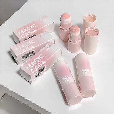 Double-ended Blush Stick Soft Face Brightening Contouring Shadow Powder Peach Pink Cheek Tint Makeup Cosmetics