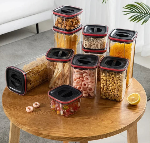 Plastic Food Storage Container for Kitchen Convenience Food Storage Box Organizer Jars with Lid Jars Bulk Cereals Spices Boxes