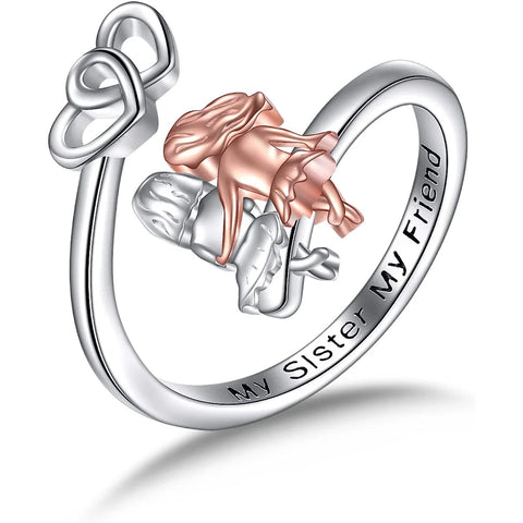 Heart Shape Sisters Ring