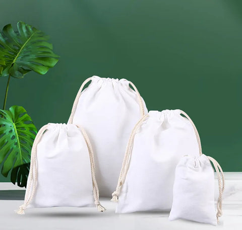 Drawstring Bag Custom Logo Pouch Portable Lightweight Canvas Bag Families Receive Drawstring Travel Storage Cloth Bag