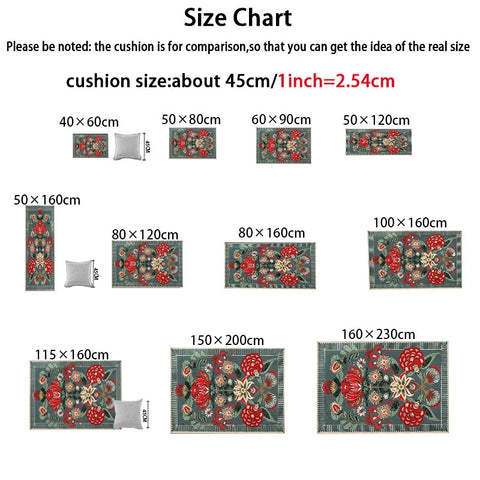 Printed Kitchen Floor Mat Anti-Slip Waterproof PVC Carpet for Home Easy to Clean