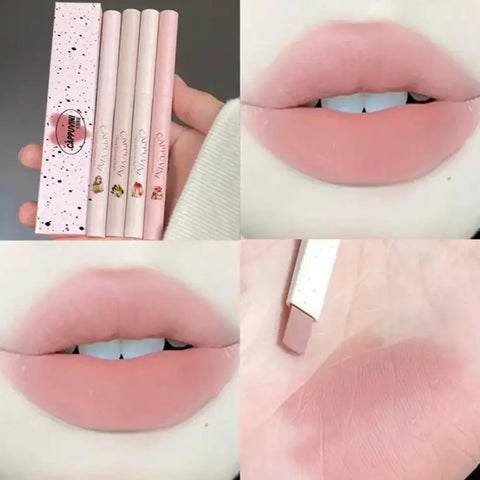5 Colors Matte Lip Liner Lipstick Pen Long Lasting Non-stick Cup Waterproof Smooth Soft Velvet Lipliner Pencil Makeup Cosmetics