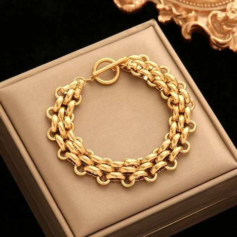 316L stainless steel bracelets, 18K gold plated, waterproof, various models