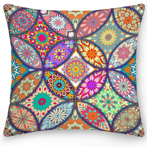 Mandala Pillowcase Square Cushion Cover Pillow Double Sided Ethnic Flower Bohemian