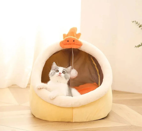 Bed House Pets Sleeping Cozy Kitten Lounger Cushion