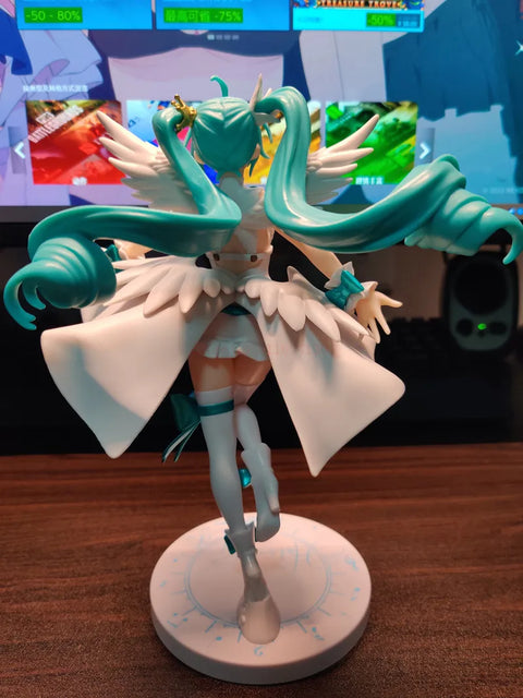 Original SEGA Anime Hatsune Miku Figure 15th Anniversary Angel Sleeping Beauty Figurines Collection