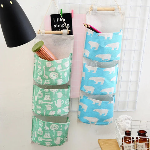 Flamingo padrão fixado na parede guarda-roupa organizador saco de armazenamento de artigos diversos jóias pendurado bolsa de parede pendurar cosméticos brinquedos organizador