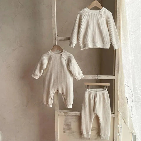 Mono de una pieza para bebés y niñas, traje de algodón de manga larga