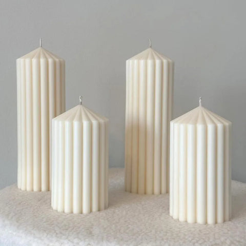 Stripe Pillar Silicone Candle Molds DIY Aromatic Cylinder Candles Making Handmade Scented Long Candle