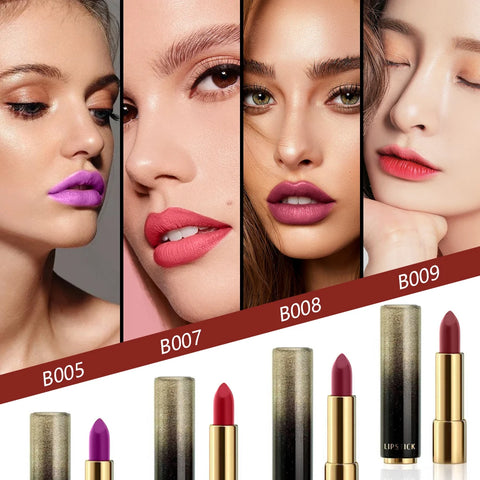 Matte Lipsticks for Women Long Lasting Lipstick Waterproof No Dry Feeling Creamy High Pigmented Formula