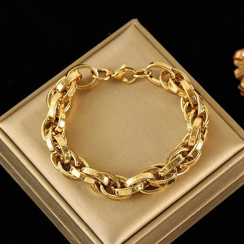 316L stainless steel bracelets, 18K gold plated, waterproof, various models