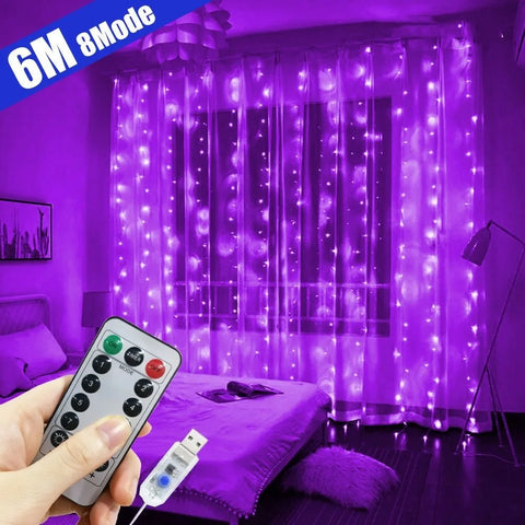 LED Curtain Garland on The Window USB Remote Control  String