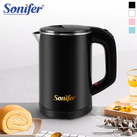 Chaleira elétrica de viagem, chá, café, 0,6l, mini chaleira portátil sem fio de aço inoxidável, 800w, para hotel, família, pote de viagem sonifer