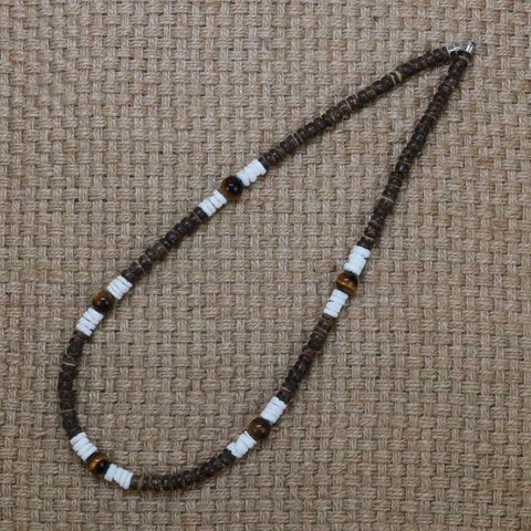 Bohemia Surfer Necklace For Men Simple Geometric Tribal Ethnic Coconut Shell Beaded