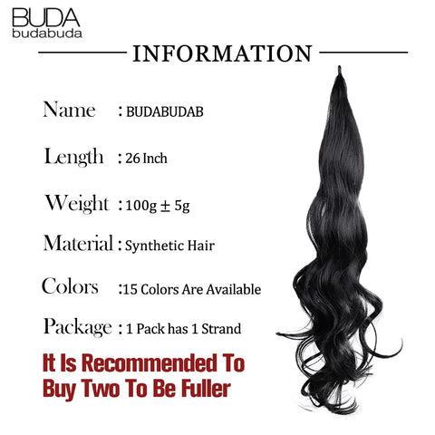 Extensión de cabello sintético flexible de 26" con cola de caballo larga para uso diario de mujeres