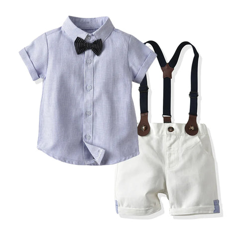 Traje formal para niño y niño, traje para niño pequeño, camisa blanca y pantalones, trajes de ceremonia para niño