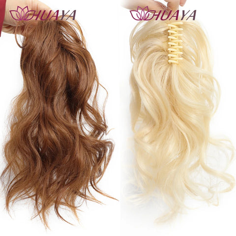 Wavy Ponytail Synthetic Wig Girl Grab Clip Natural Hair