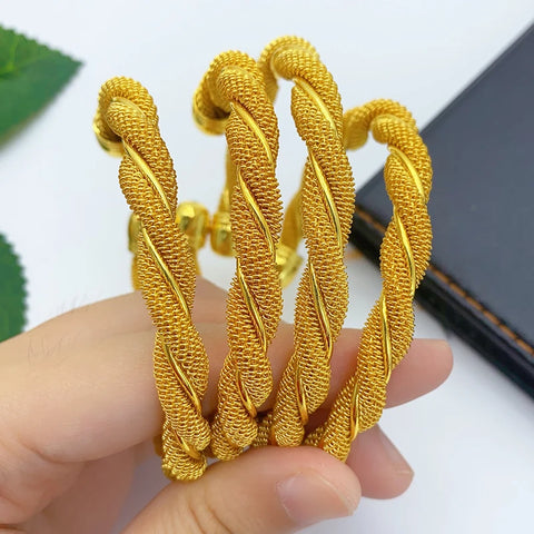 Pulseiras de punho de design de cor dourada para mulheres pulseiras etíopes da Arábia Saudita