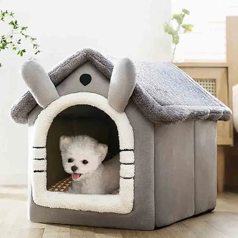 Indoor Warm pet House Soft Pet Bed Tent House Dog Kennel Cat Bed with Removable Cushion Suitable for Small Medium Large Pets