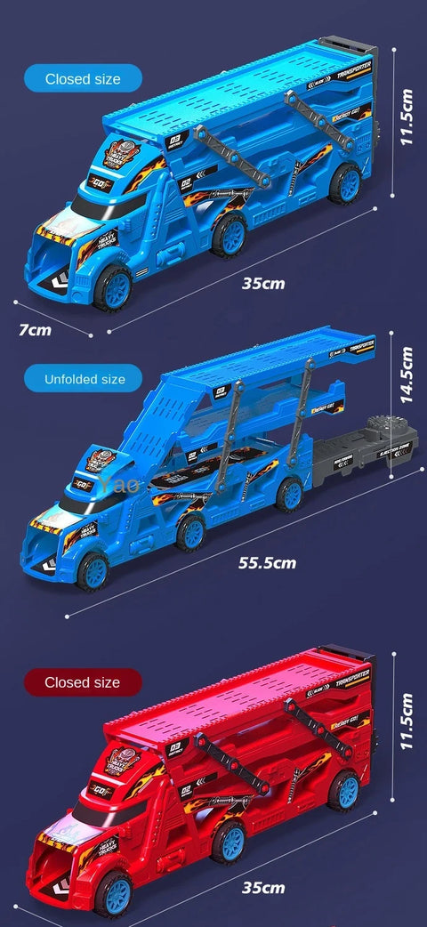 Crianças caminhão deformação transportador carro brinquedos modelos carros modelo educacional brinquedos