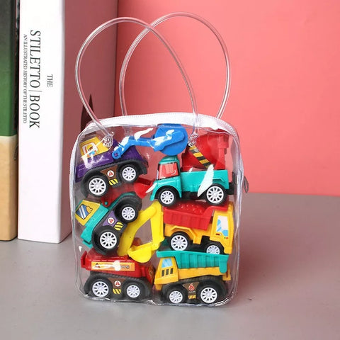 Mini modelo de carro brinquedo puxar para trás carro brinquedos engenharia veículo caminhão de bombeiros crianças inércia carros menino brinquedos diecasts brinquedo para crianças presente