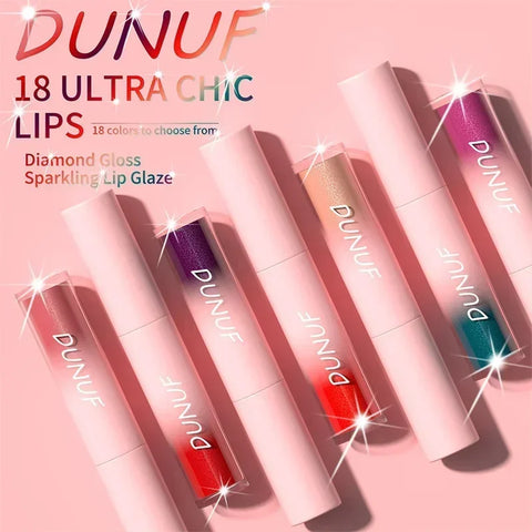 Brillo de diamante resistente al agua, brillo de labios reluciente, 18 colores, lápiz labial líquido con brillo mate, brillo de labios de Color perla de diamante, maquillaje Sexy