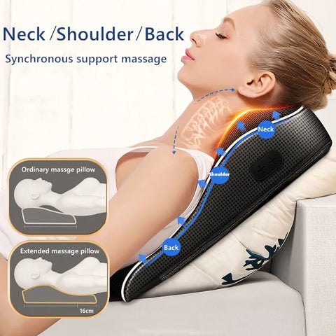 Almohada eléctrica del Massager del cuerpo de la tracción Cervical del cuello de la cabeza con el dispositivo vibrante del masaje de la calefacción