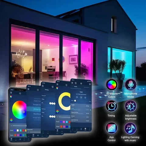 Fita de LED WIFI RGB 5050 Bluetooth APP Controle Led Diodo Flexível Decoração Para Festa Festival TV Mesa Quarto