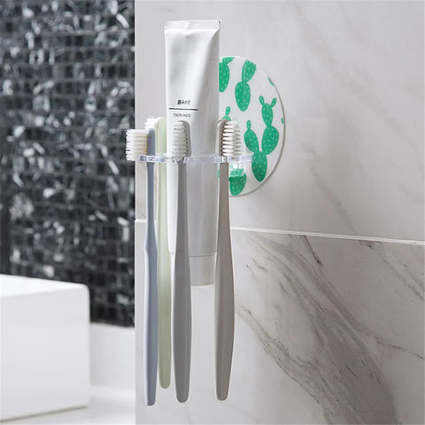 Suporte de escova de dentes de plástico Rack de armazenamento de pasta de dentes Dispensador de escova de dentes