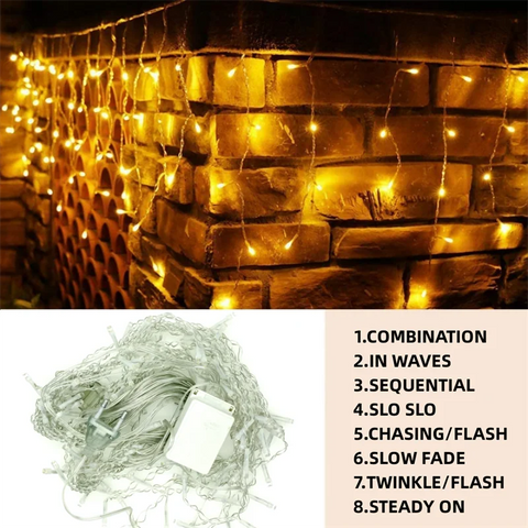 Christmas Lights Waterfall Outdoor Decoration Curtain String Lights