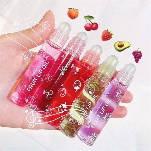 Frutas frescas roll-on bálsamo labial maquiagem primer hidratante claro transparente lipoil longa duração hidratante brilho labial cosméticos