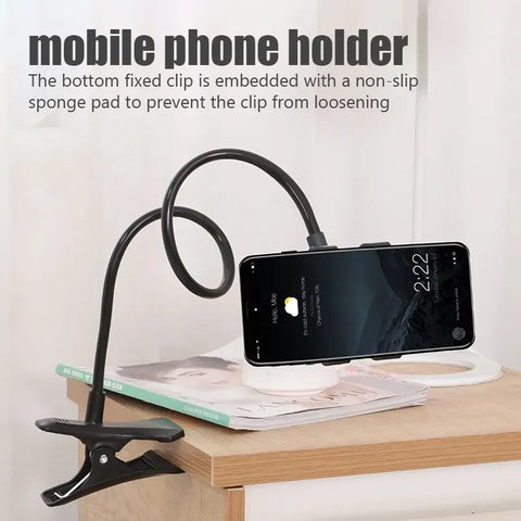 Suporte universal para celular, suporte flexível e preguiçoso, clipe ajustável para celular, suporte para cama, mesa, suporte para smartphone