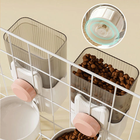 Pet Feeder Automatic 1L Cage Hanging Bowl Food/Water Dispenser Neck Protection Safe Materials Pet Supplies For Dog Rabbit Cat