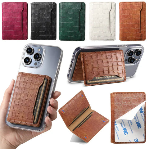 Leather card wallet with sticker to put on your phone