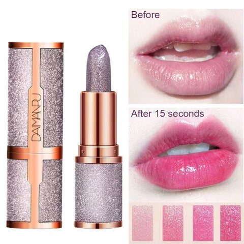Glitter Lipstick Temperature Color Changing Lipsticks Long Lasting Moisturizing Velvet Matte Lip Tint Red Pink Sexy Lips Makeup