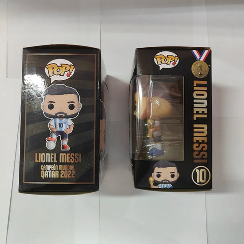 Funko Pop Lionel Messi Black Gold Edition #10 Coleção de figuras de PVC de estrelas do futebol