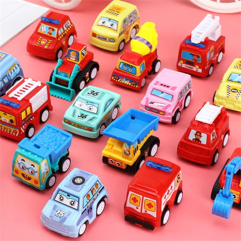 Mini modelo de carro brinquedo puxar para trás carro brinquedos engenharia veículo caminhão de bombeiros crianças inércia carros menino brinquedos diecasts brinquedo para crianças presente