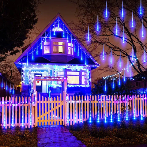 LED Meteor Shower Fairy String Garland Luzes Decorações de Natal