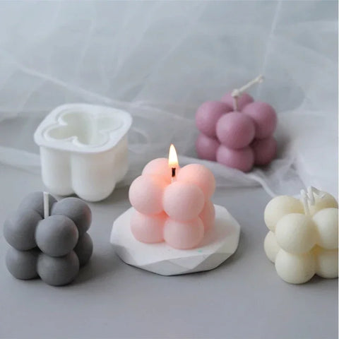 Small Rubik's Cube Mousse Cake Mold 3D Cube Baking Mousse Silicone Cake Mold DIY Handmade Candle Mold Soap Candle Making