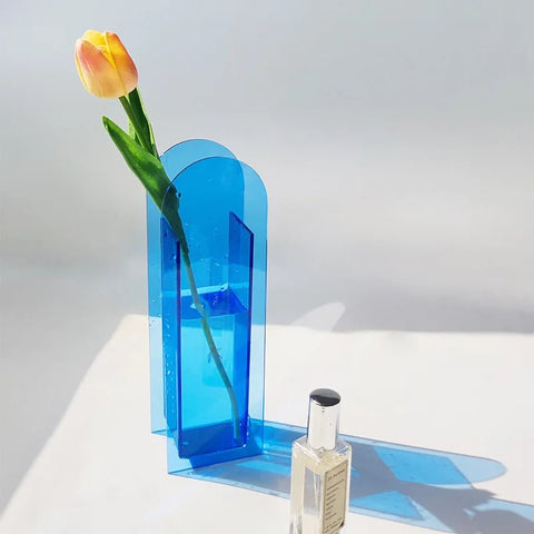 Acrylic Vases Geometric Shape Transparent - EveryWares