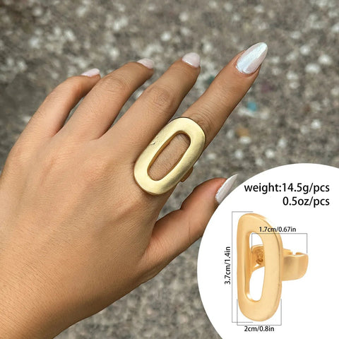 Adjustable Geometric Metal Thick Rings - EveryWares