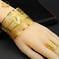 African Cuff Bangles With Ring Adjustable Gold Color Bangle - EveryWares