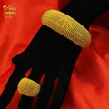 African Cuff Bangles With Ring Adjustable Gold Color Bangle - EveryWares