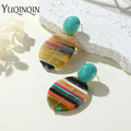 African Ethnic Style Long Striped Earrings - EveryWares