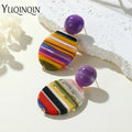 African Ethnic Style Long Striped Earrings - EveryWares