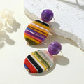 African Ethnic Style Long Striped Earrings - EveryWares