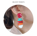 African Ethnic Style Long Striped Earrings - EveryWares